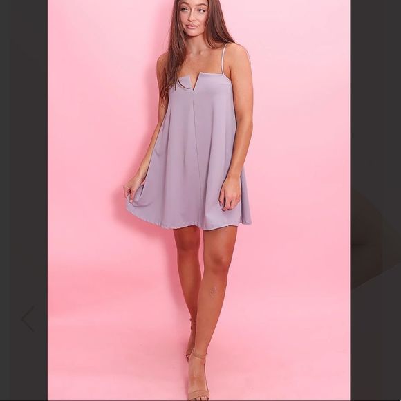🆕NWT✨OLIVACEOUS✨LAVENDER SQUARE NECK SLEEVELESS MINI DRESS - Picture 8 of 8